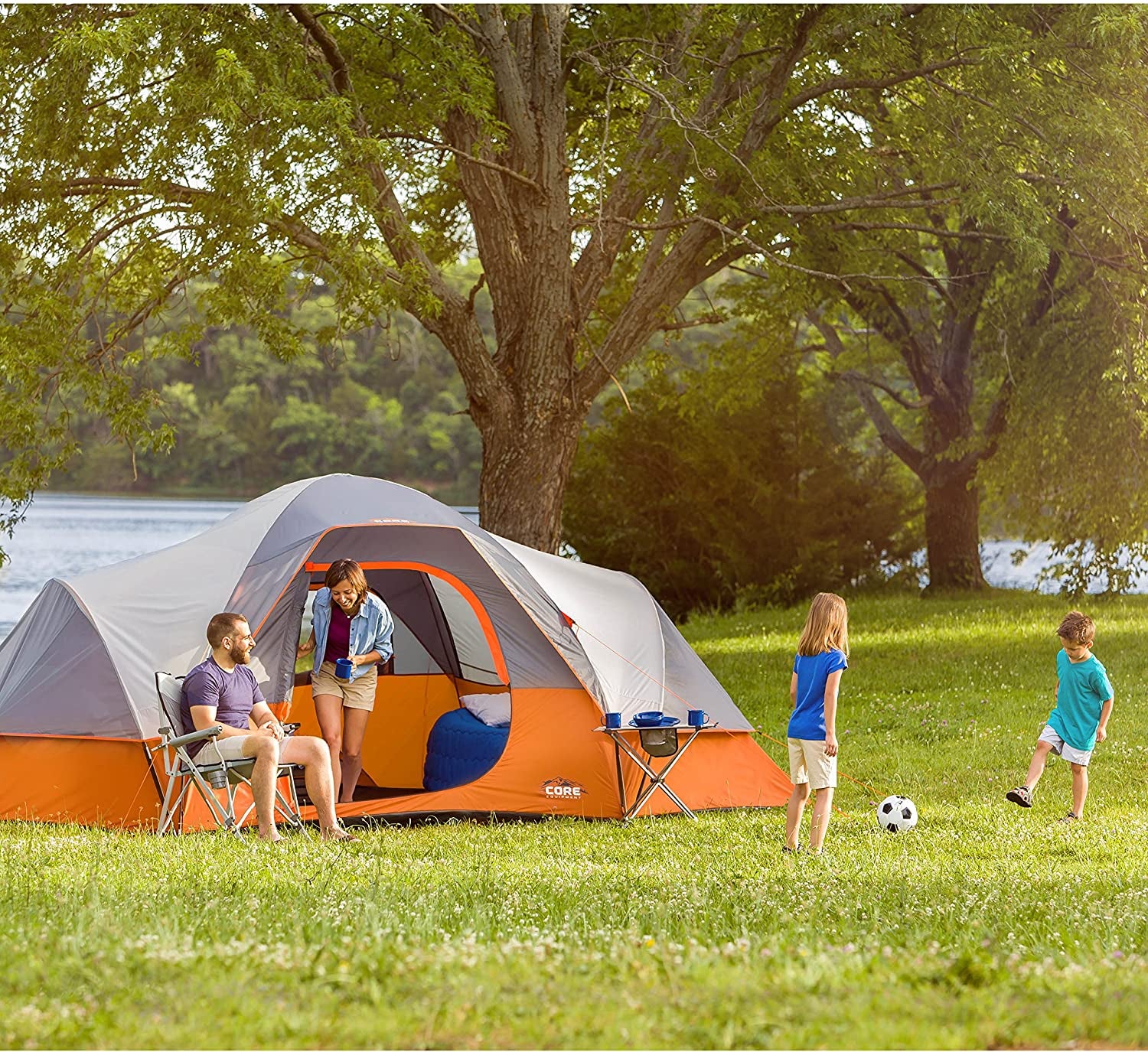CORE Tent for Family Camping, Hiking and Backpacking | Dome Camp Tents with Included Tent Gear Loft for Outdoor Accessories