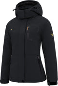 Women'S Waterproof Ski Jacket Warm Winter Coat with Detachable Hood | Windproof, Fleece-Lined, Insulated, for Snowboarding and Cold Weather, Multiple Pockets, Rain Jacket