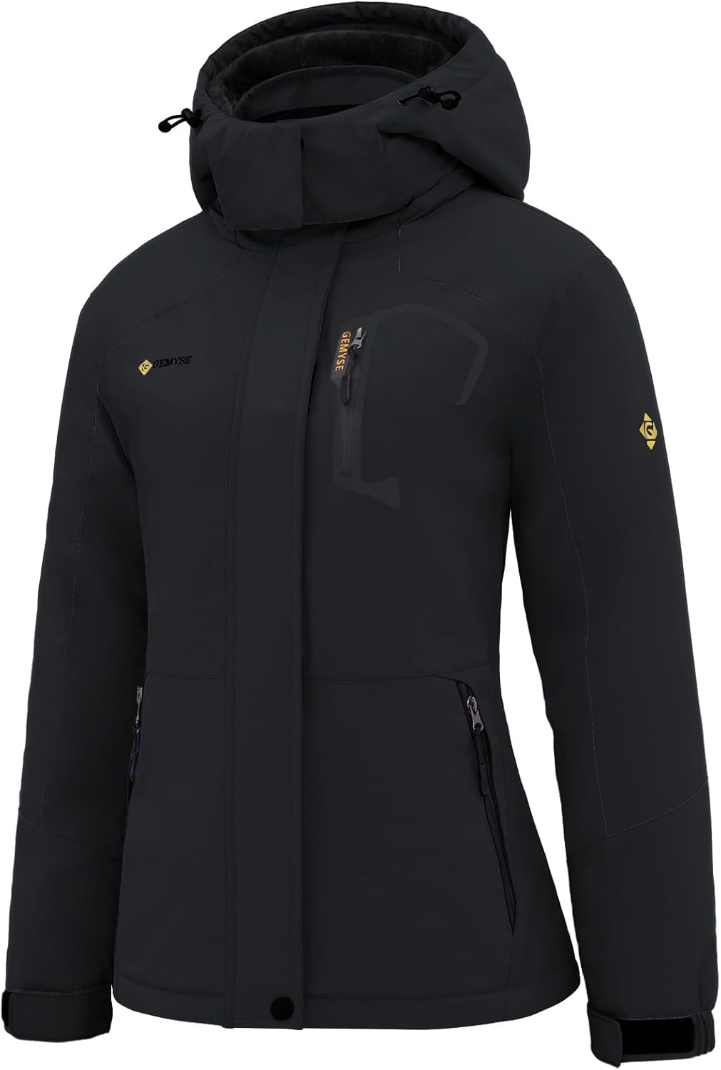 Women'S Waterproof Ski Jacket Warm Winter Coat with Detachable Hood | Windproof, Fleece-Lined, Insulated, for Snowboarding and Cold Weather, Multiple Pockets, Rain Jacket