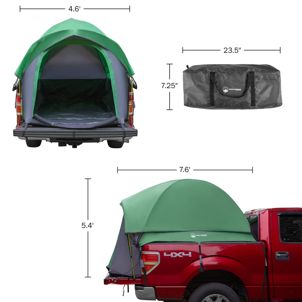 Outdoors Water-Resistant Truck Bed Tent for 2-Person, Green, Fits 5.5-6 Ft Truck Beds