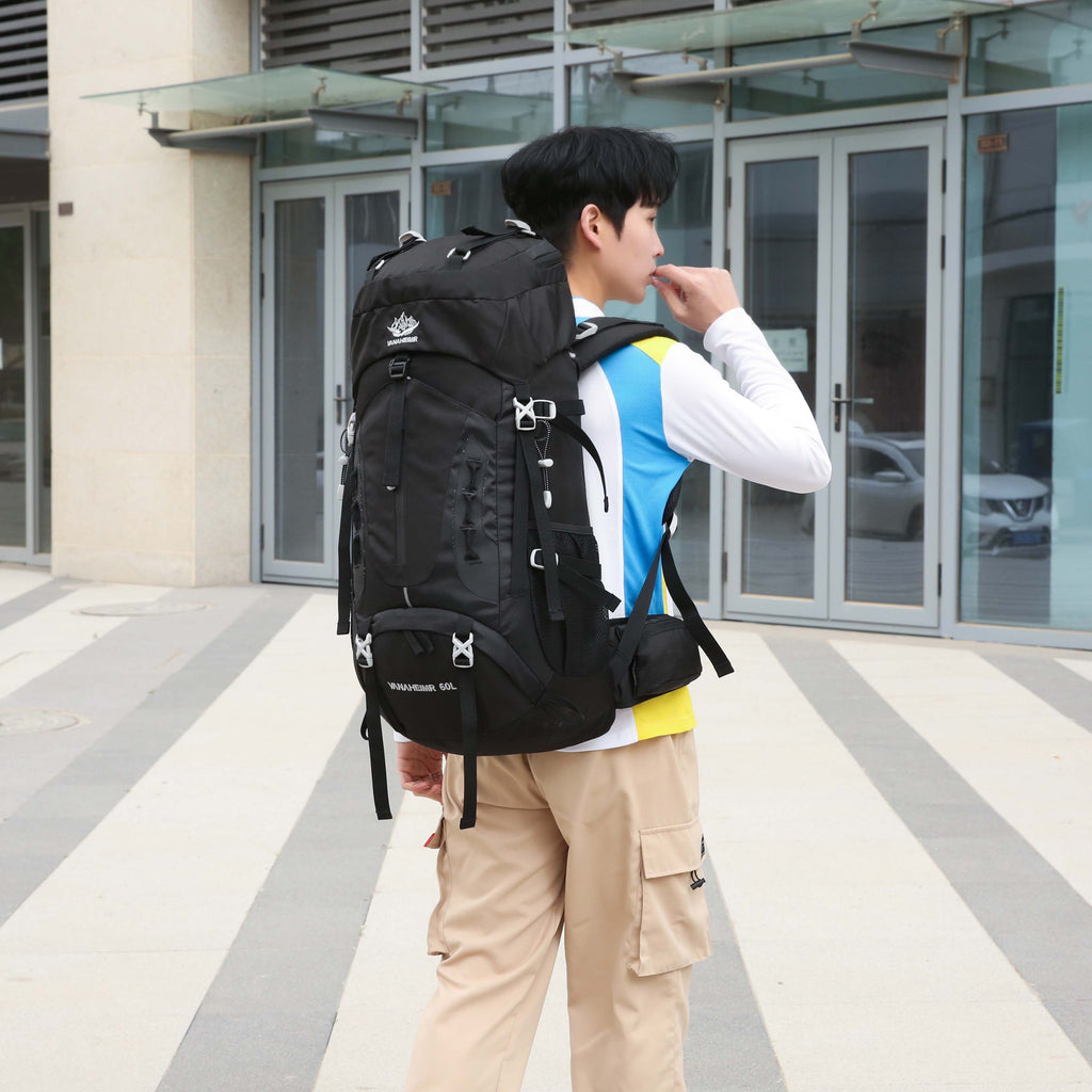 60L Travel Hiking Camping Backpack with Rain Cover,Backpack Water Resistant,Traveling Backpack for Men Women