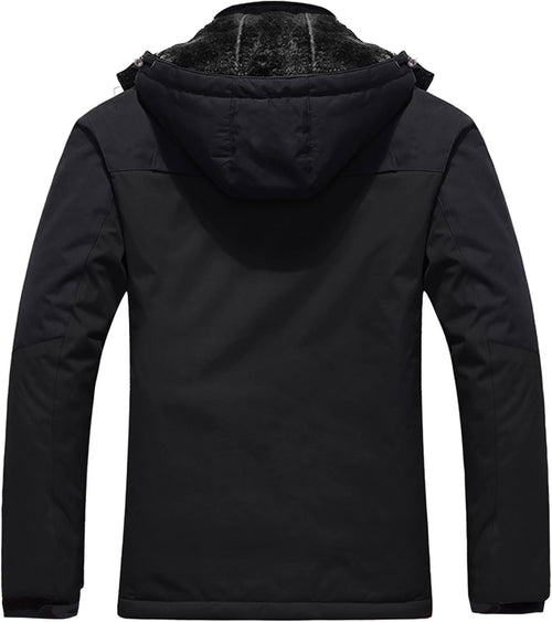 Men'S Softshell Waterproof Polar Fleece Breathable Climbing Ski Coat | Drawcord Adjustable Storm Hood & Detachable Hood for Lightweight Daily Wear