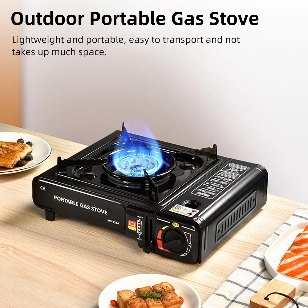 Adjustable 2900W Outdoor Portable Furnace - Lightweight Cooking Unit for Camping, Barbecue, and Hot Pot with Storage Box