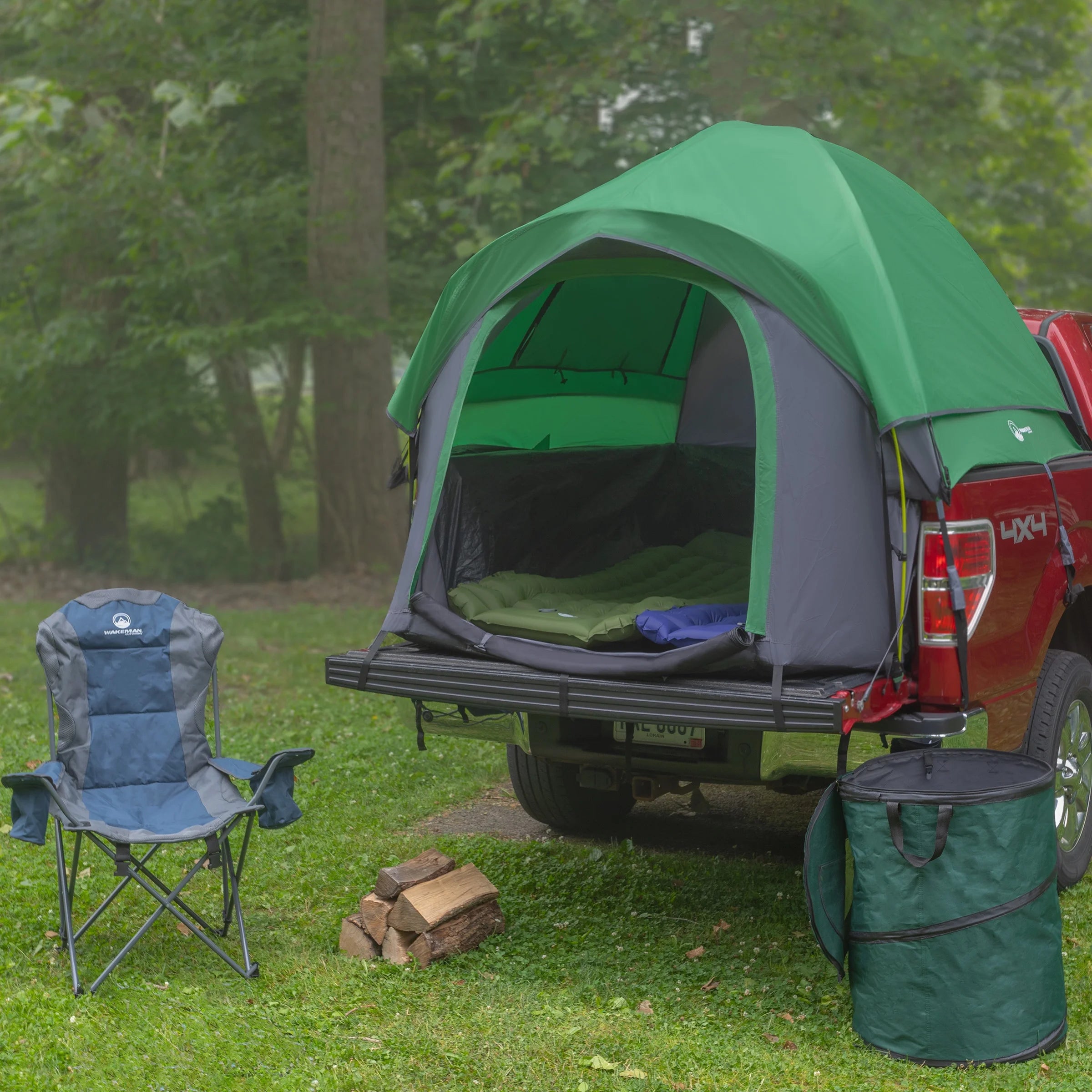 Outdoors Water-Resistant Truck Bed Tent for 2-Person, Green, Fits 5.5-6 Ft Truck Beds