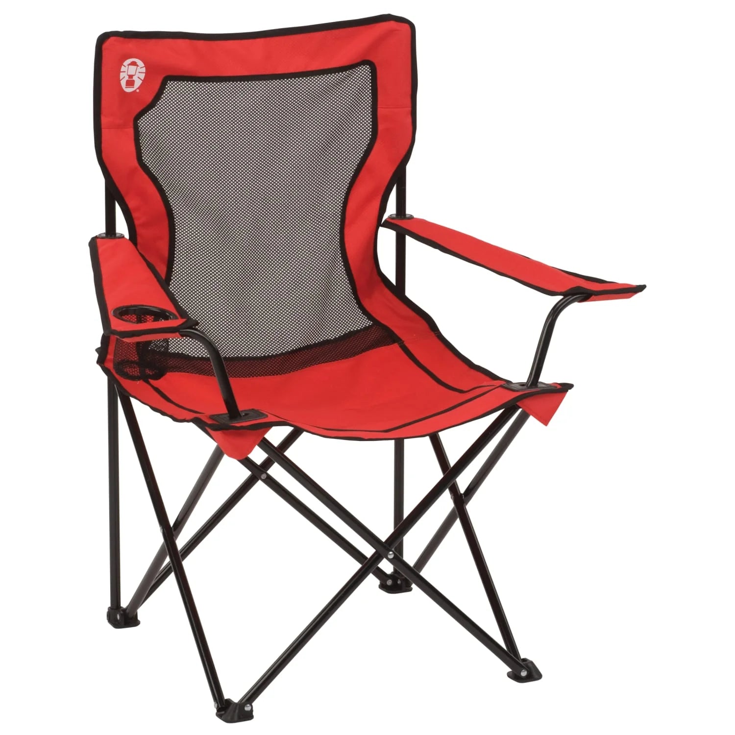 Broadband Mesh Quad Adult Camping Chair, Red