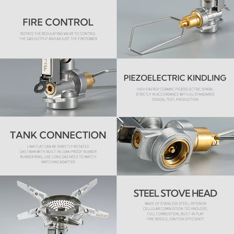 XD-2F Adjustable Mini Camping Accessories Portable Camping Gas Stove