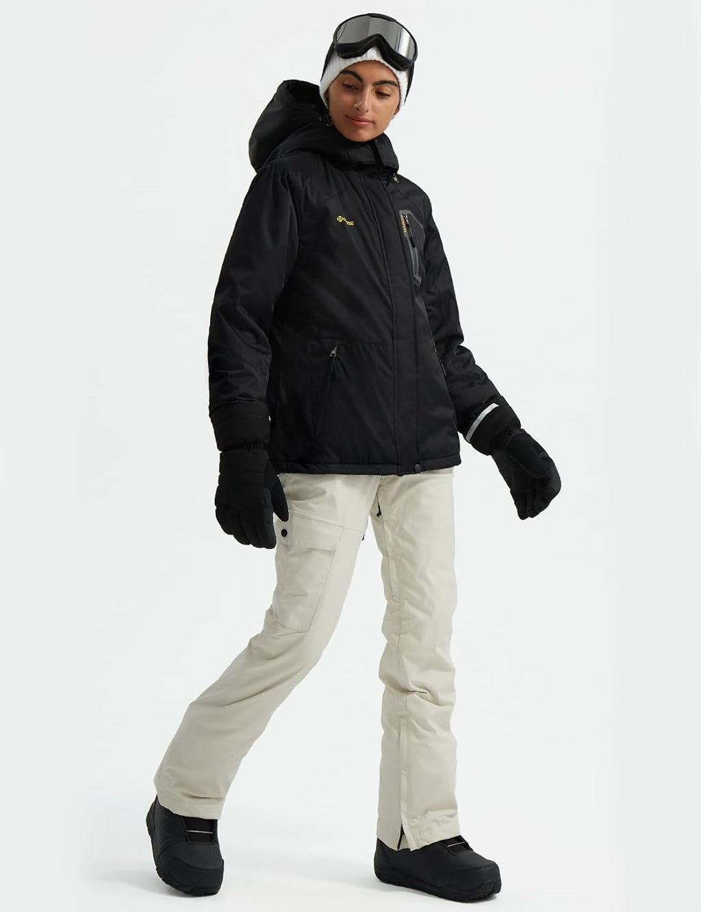Women'S Waterproof Ski Jacket Warm Winter Coat with Detachable Hood | Windproof, Fleece-Lined, Insulated, for Snowboarding and Cold Weather, Multiple Pockets, Rain Jacket