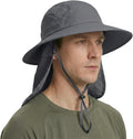 UPF 50+ Mens Wide Brim Fishing Hat with Neck Flap Sun Hat for Men Women Sun Protection Cap