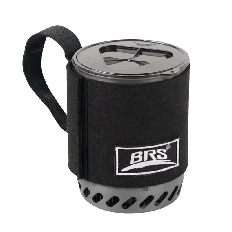 BRS 61 Jet Boil Camping Pot Stove with Heat Exchanger Portable Gas Stove Quick Burn Coffee Cup Furnace Backpacking Camp Burner