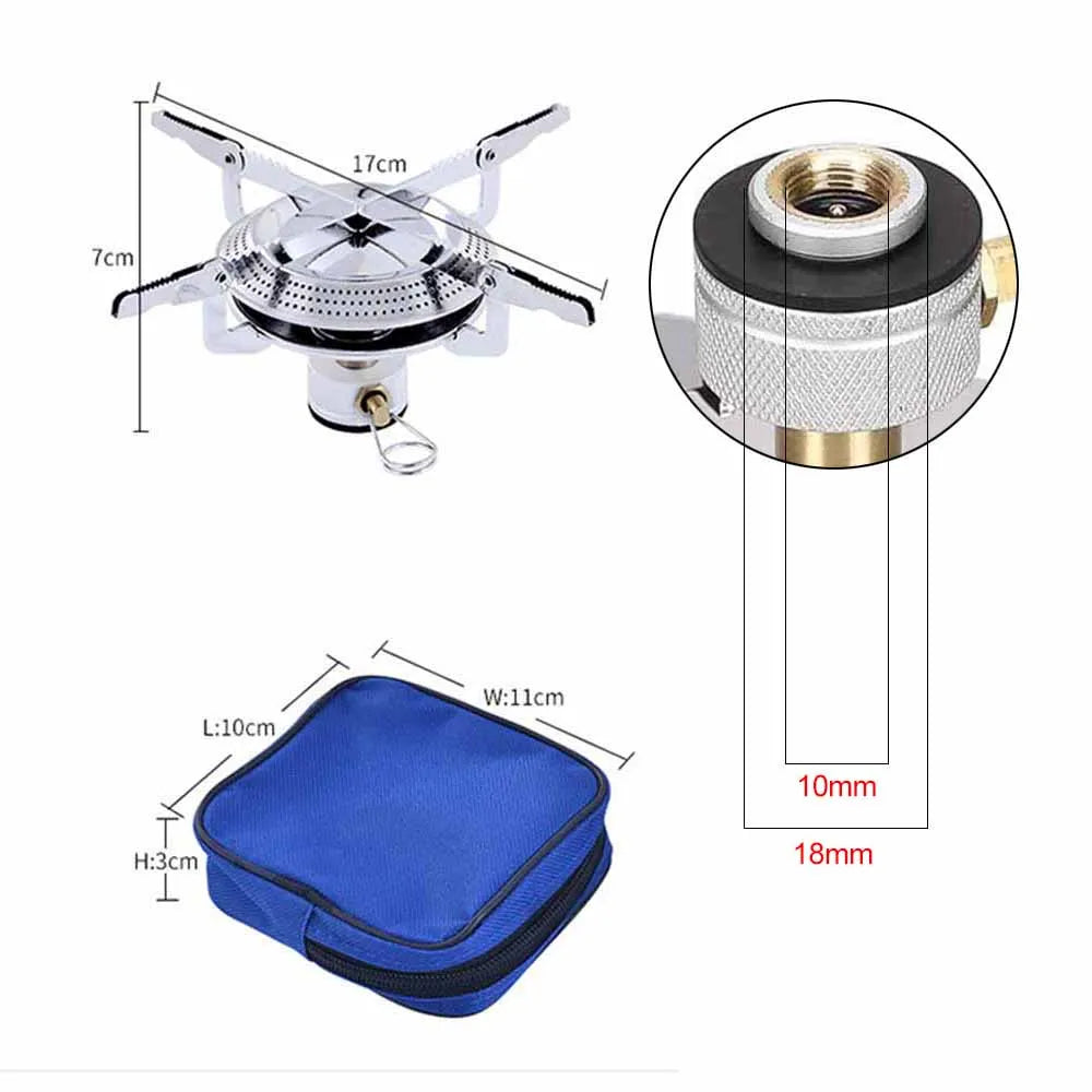 Windproof Camping Gas Stove Portable Foldable Backpack Electronic Stove Head Outdoor Cooking Picnic Hikingmountaineering Camping