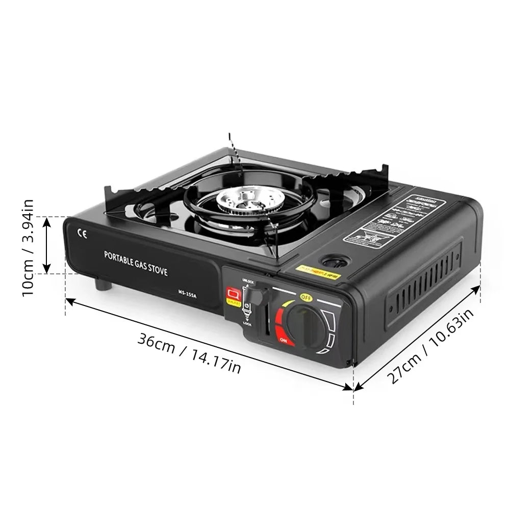 Adjustable 2900W Outdoor Portable Furnace - Lightweight Cooking Unit for Camping, Barbecue, and Hot Pot with Storage Box