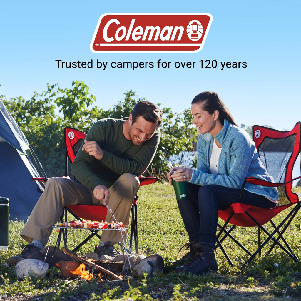Broadband Mesh Quad Adult Camping Chair, Red