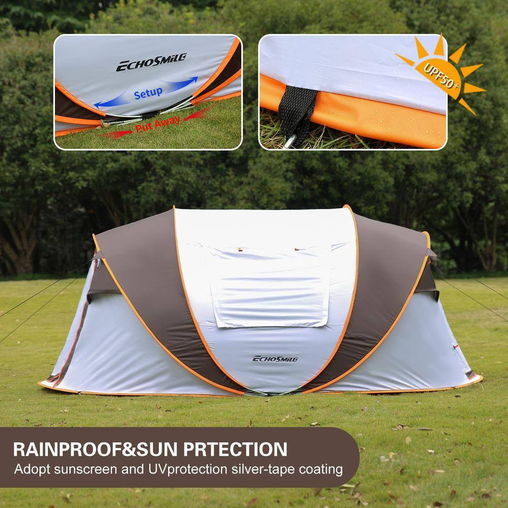 Echo Smile 8-Person White and Brown Pop up Boat Tent