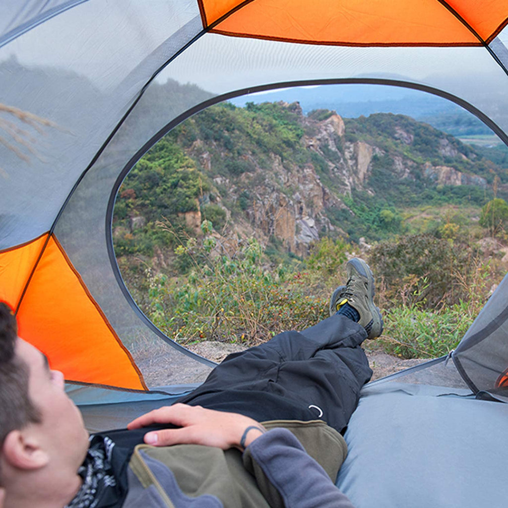 2/4 Person Camping Tent Lightweight Waterproof Backpacking Tent | Easy Setup Windproof Two Doors Double Layer with Rainfly Aluminum Pole Compact Outdoor Tent for Family Camping Hunting Hiking