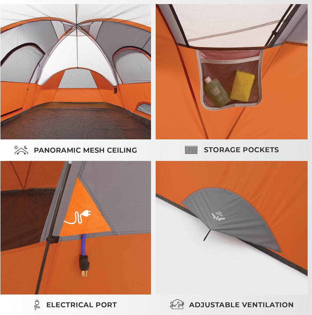 CORE Tent for Family Camping, Hiking and Backpacking | Dome Camp Tents with Included Tent Gear Loft for Outdoor Accessories