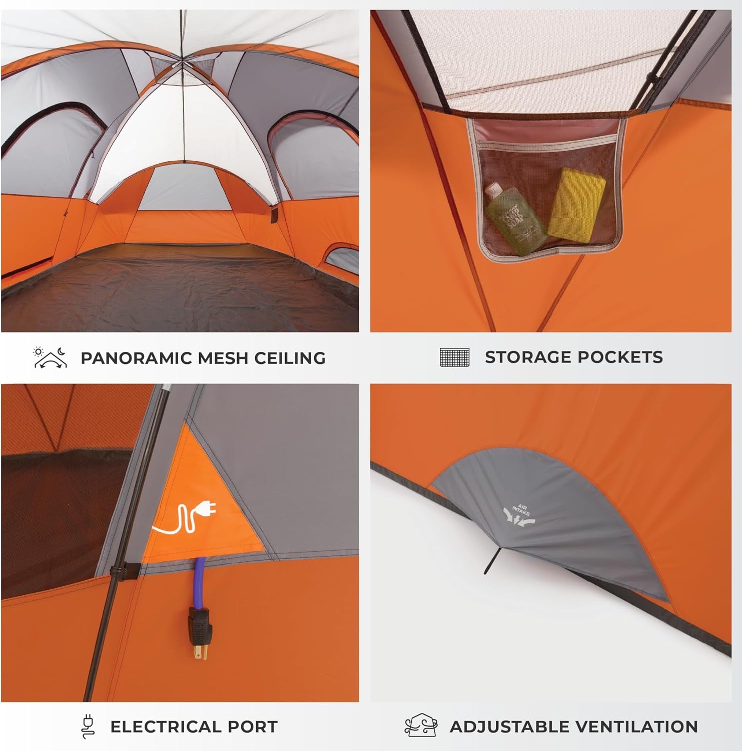 CORE Tent for Family Camping, Hiking and Backpacking | Dome Camp Tents with Included Tent Gear Loft for Outdoor Accessories