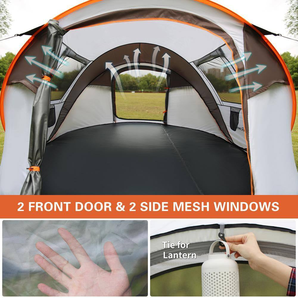 Echo Smile 8-Person White and Brown Pop up Boat Tent