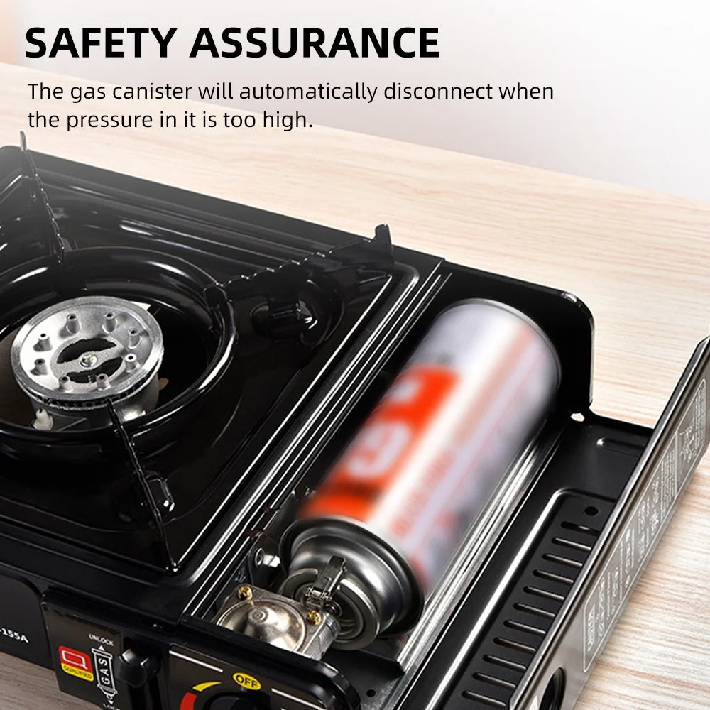 Adjustable 2900W Outdoor Portable Furnace - Lightweight Cooking Unit for Camping, Barbecue, and Hot Pot with Storage Box