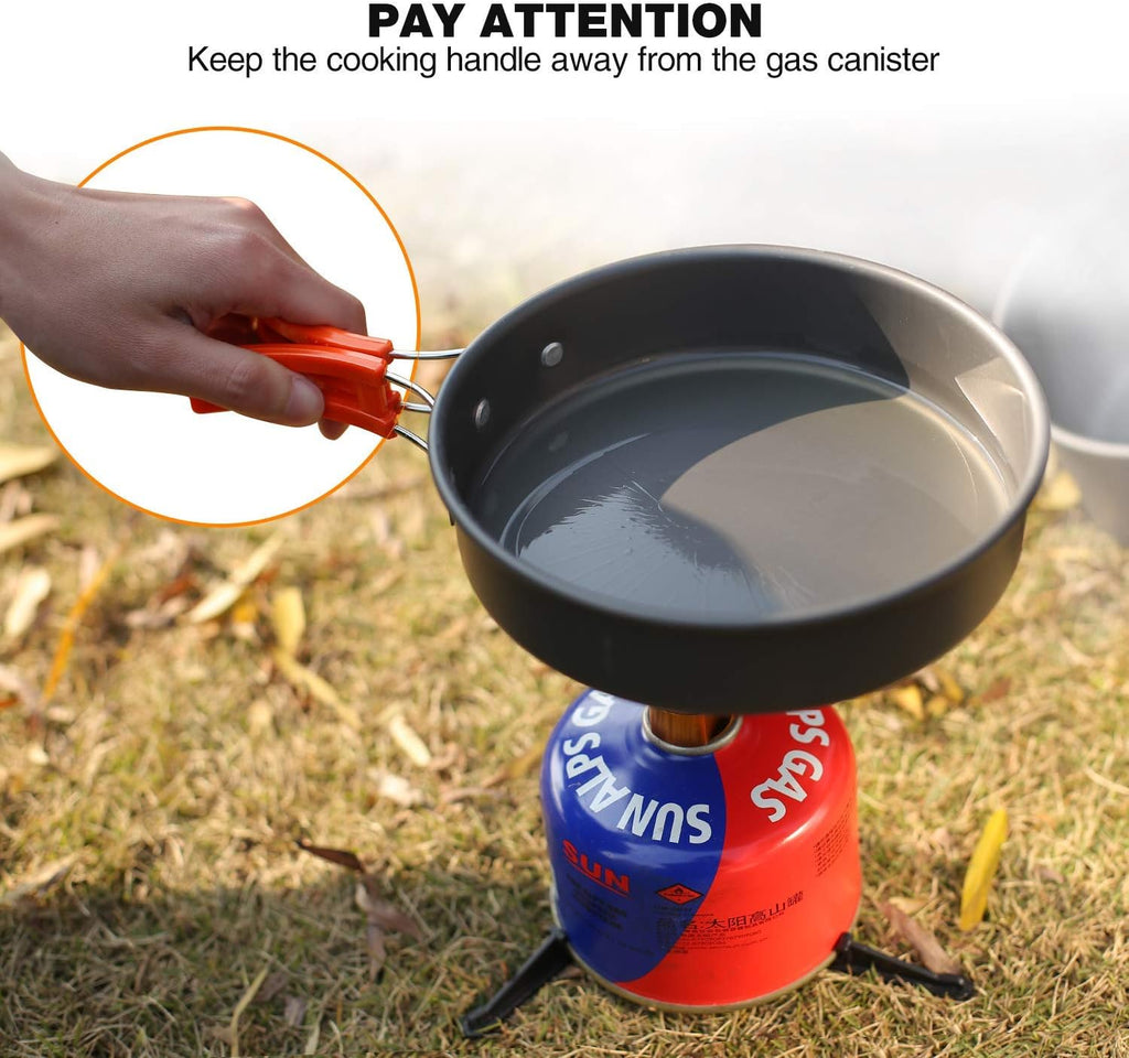6/10/11/12/14/15/19 PCS Camping Cookware Mess Kit Camping Gear Campfire Utensils Lightweight Stackable Pot Pan Bowls Soup Spoon with Storage Bag for Camping, Backpacking, Outdoor Cooking