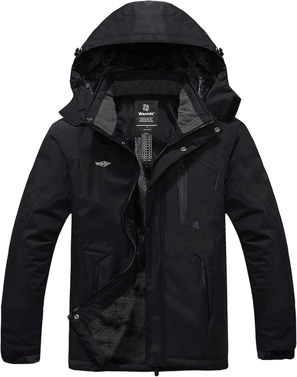 Men'S Softshell Waterproof Polar Fleece Breathable Climbing Ski Coat | Drawcord Adjustable Storm Hood & Detachable Hood for Lightweight Daily Wear