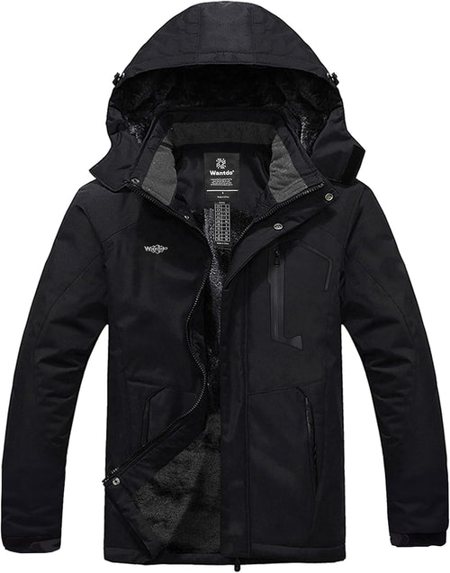 Men'S Softshell Waterproof Polar Fleece Breathable Climbing Ski Coat | Drawcord Adjustable Storm Hood & Detachable Hood for Lightweight Daily Wear