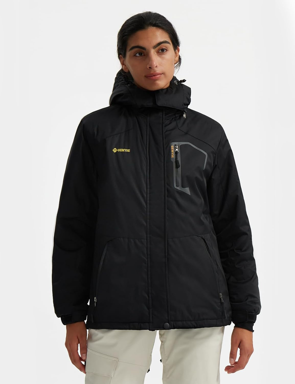 Women'S Waterproof Ski Jacket Warm Winter Coat with Detachable Hood | Windproof, Fleece-Lined, Insulated, for Snowboarding and Cold Weather, Multiple Pockets, Rain Jacket