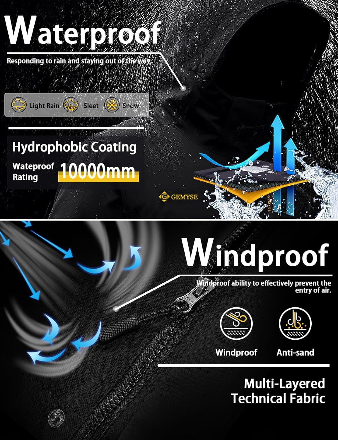 Women'S Waterproof Ski Jacket Warm Winter Coat with Detachable Hood | Windproof, Fleece-Lined, Insulated, for Snowboarding and Cold Weather, Multiple Pockets, Rain Jacket