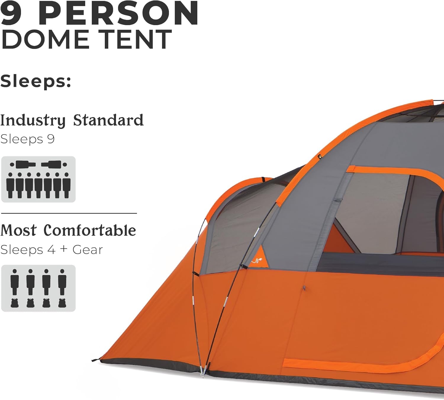 CORE Tent for Family Camping, Hiking and Backpacking | Dome Camp Tents with Included Tent Gear Loft for Outdoor Accessories