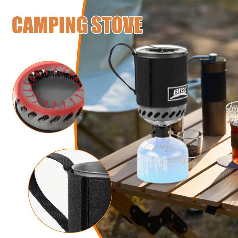BRS 61 Jet Boil Camping Pot Stove with Heat Exchanger Portable Gas Stove Quick Burn Coffee Cup Furnace Backpacking Camp Burner