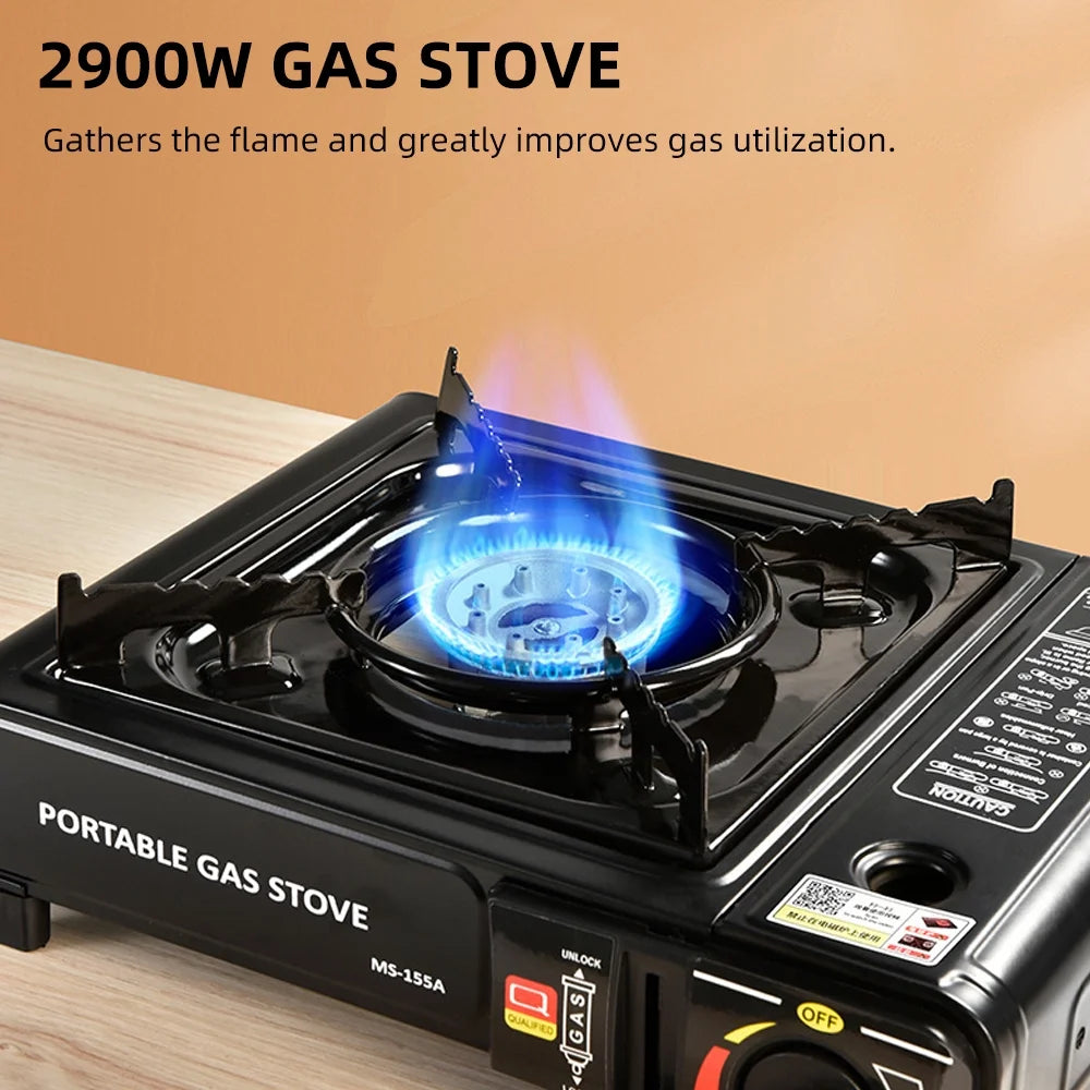 Adjustable 2900W Outdoor Portable Furnace - Lightweight Cooking Unit for Camping, Barbecue, and Hot Pot with Storage Box